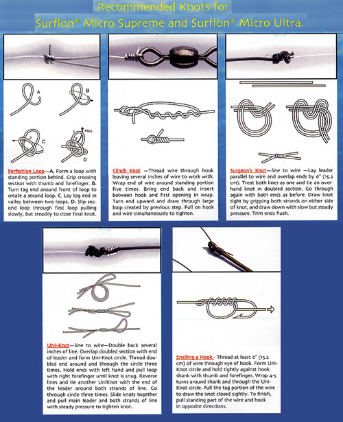 Knots for Surflon, Micro Supreme and Surflon Micro Ultra